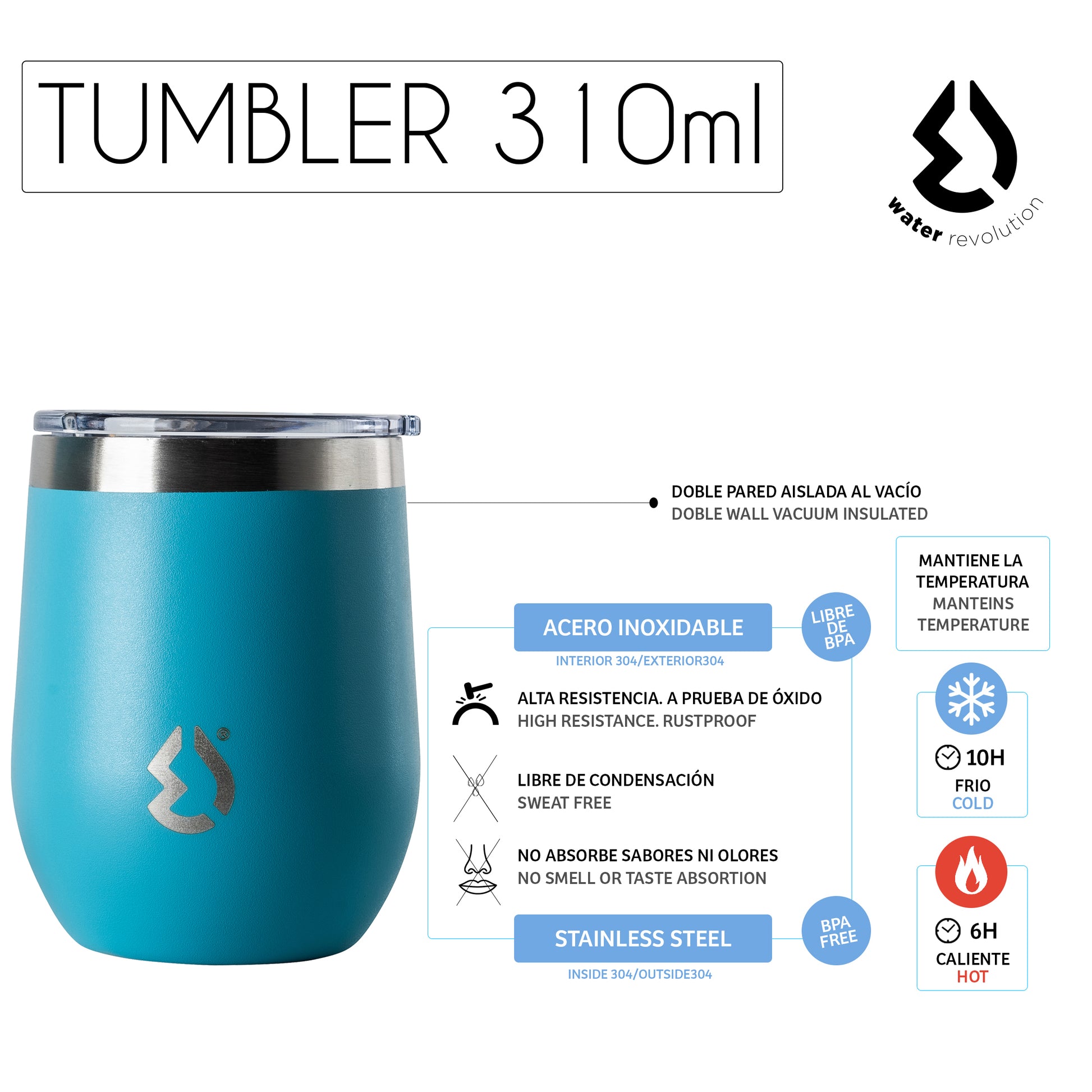 Termo 310ml Turquesa