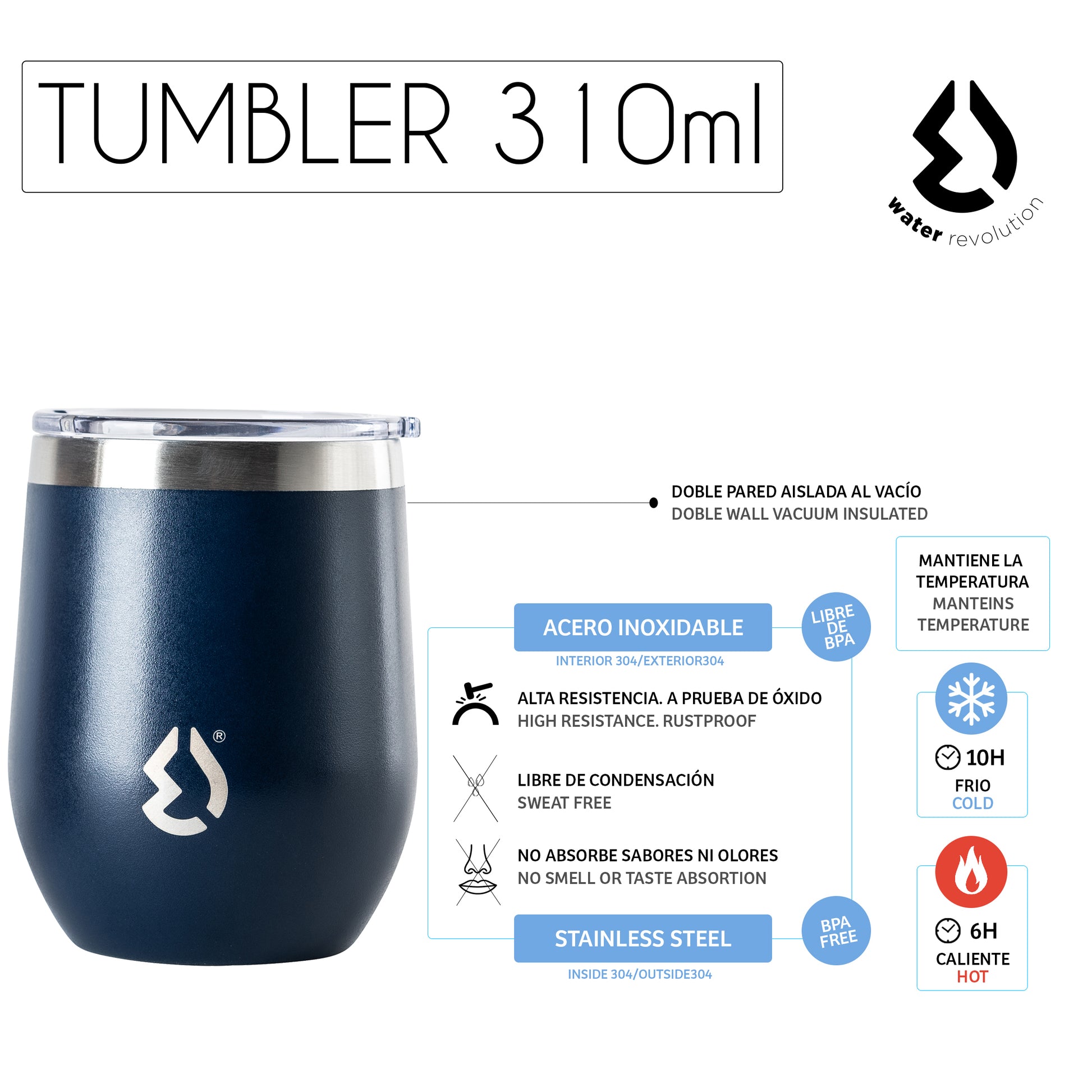 Termo 310ml Azul