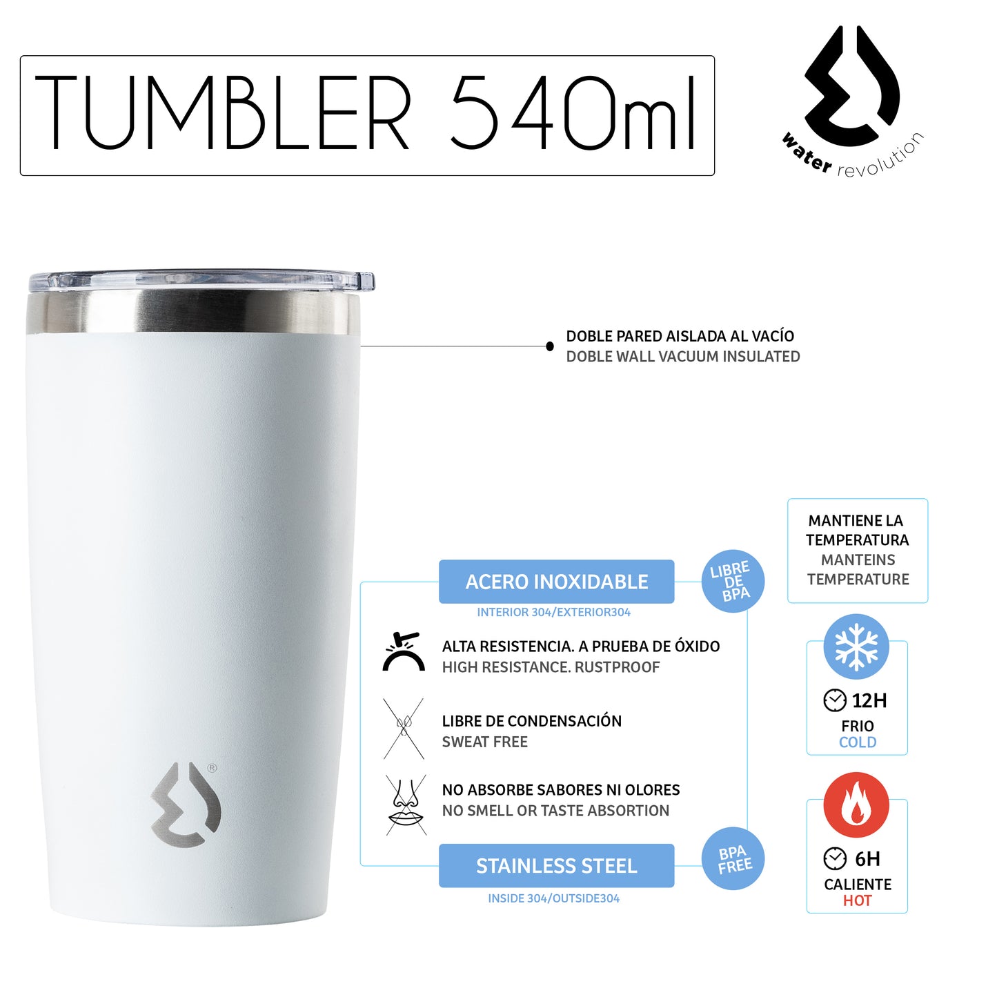 Termo 540ml Blanco