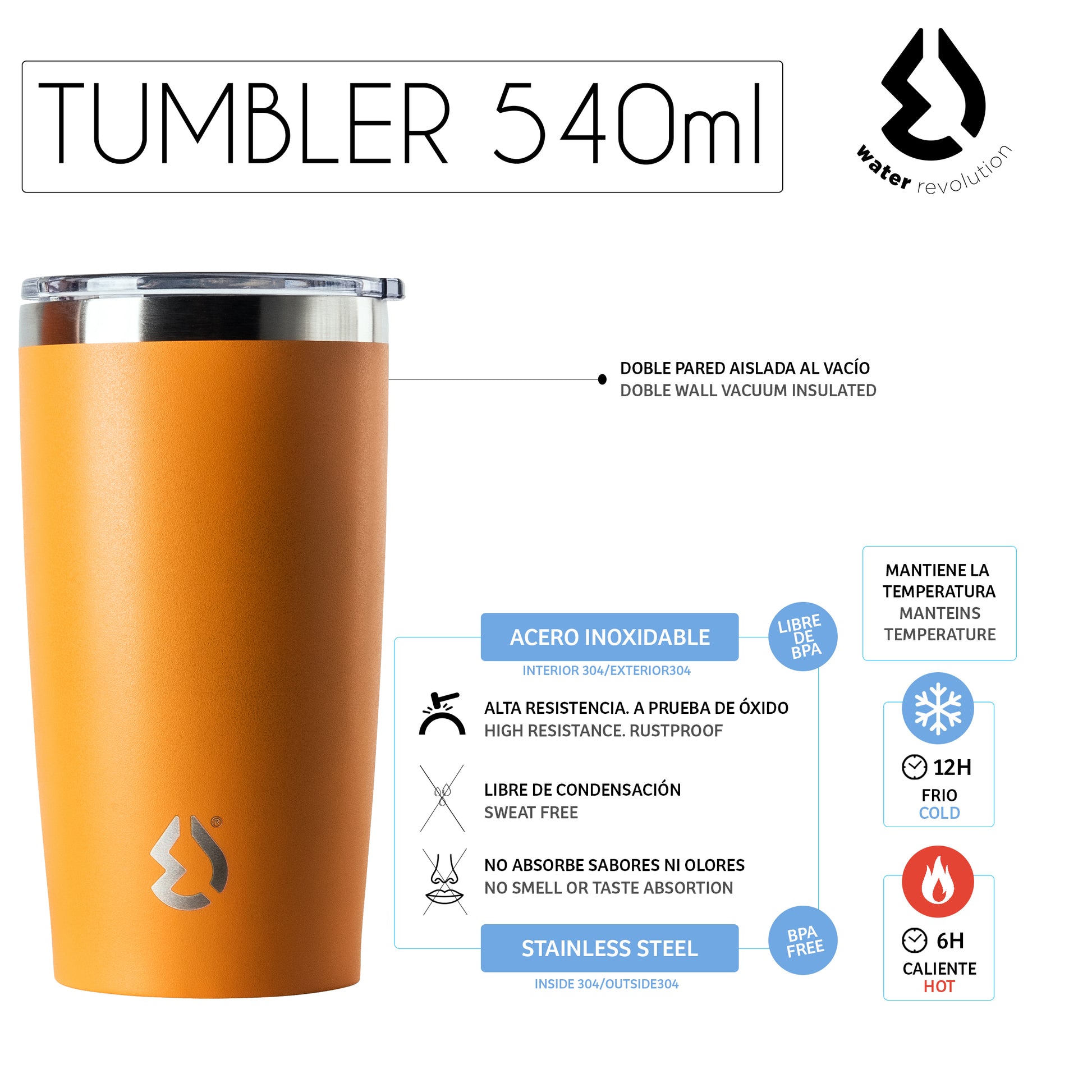 Termo 540ml Naranja