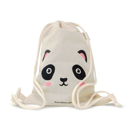 Mochila infantil de tela 100% algodón Panda