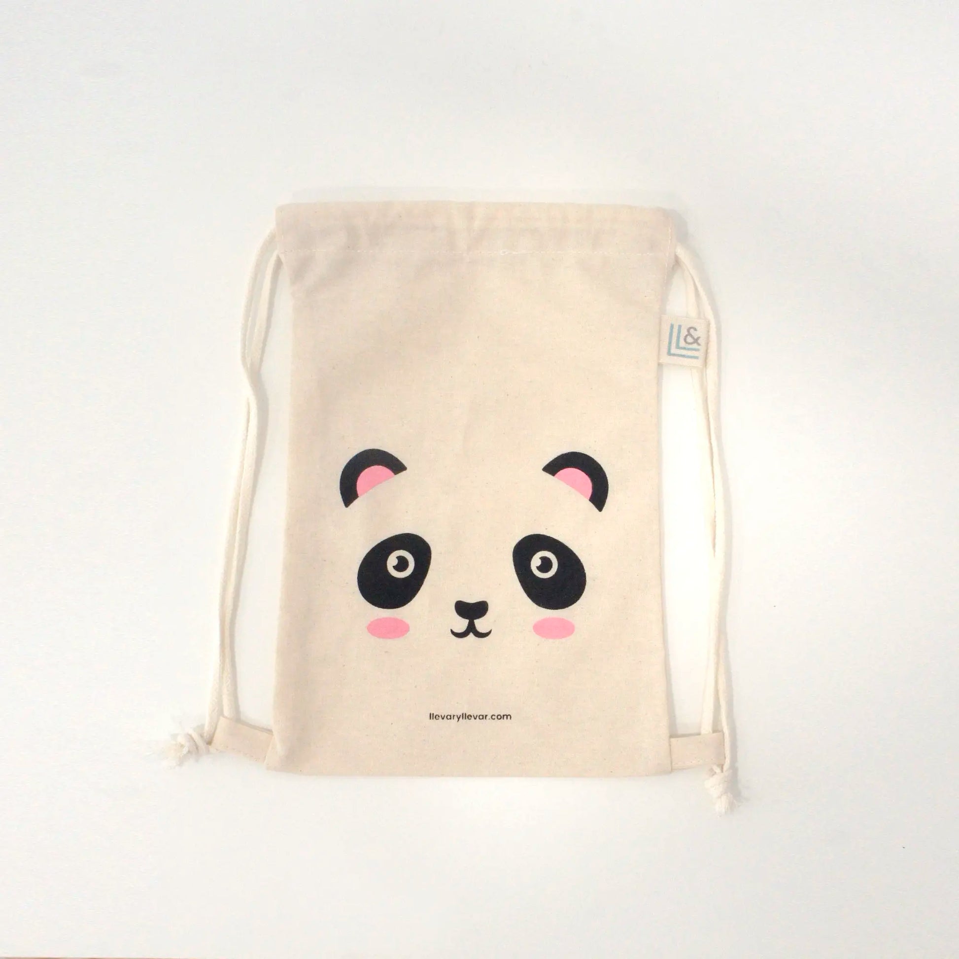 Mochila infantil de tela 100% algodón Panda