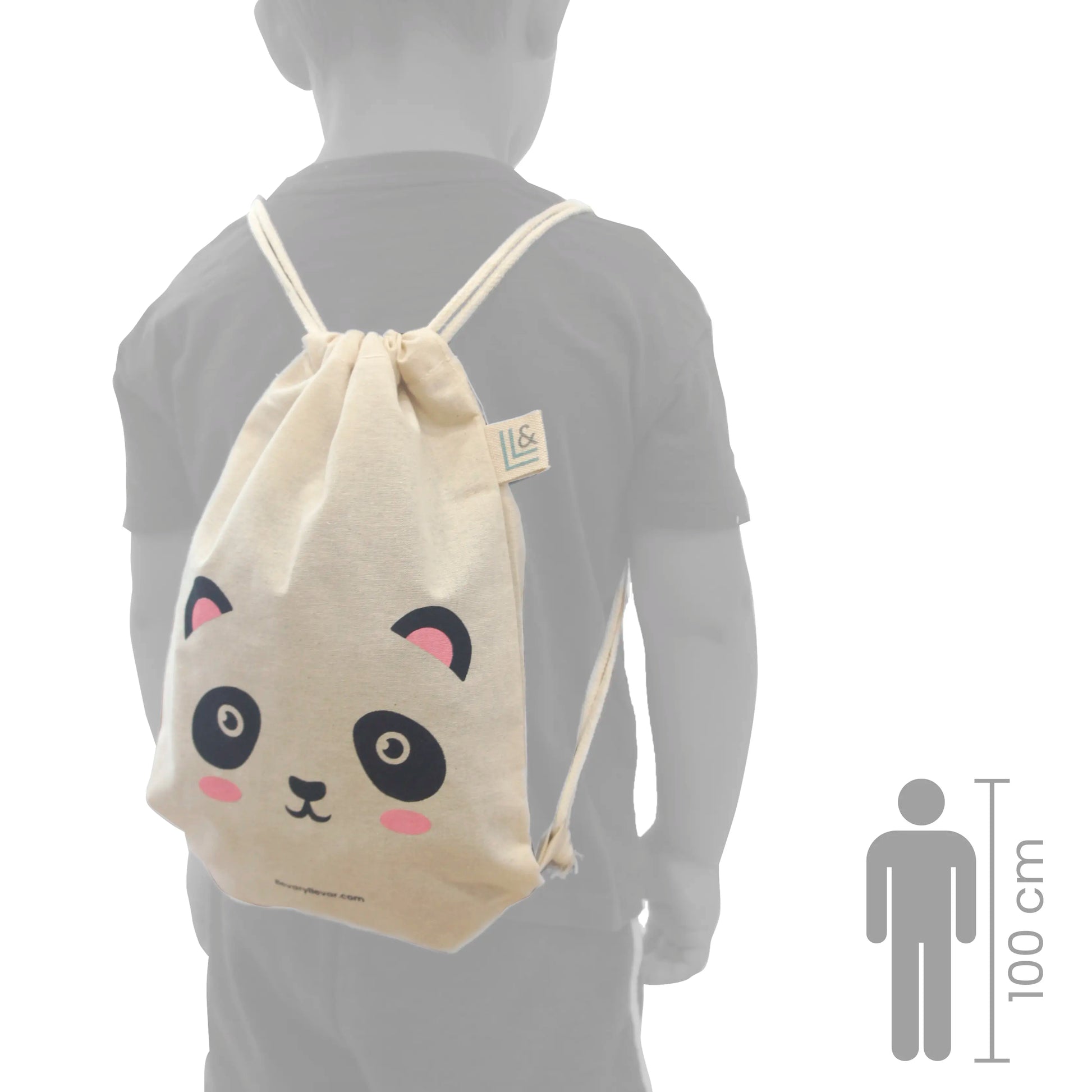 Mochila infantil de tela 100% algodón Panda