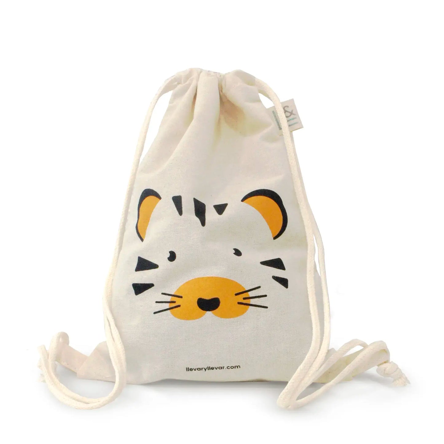 Mochila infantil de tela 100% algodón Tigre