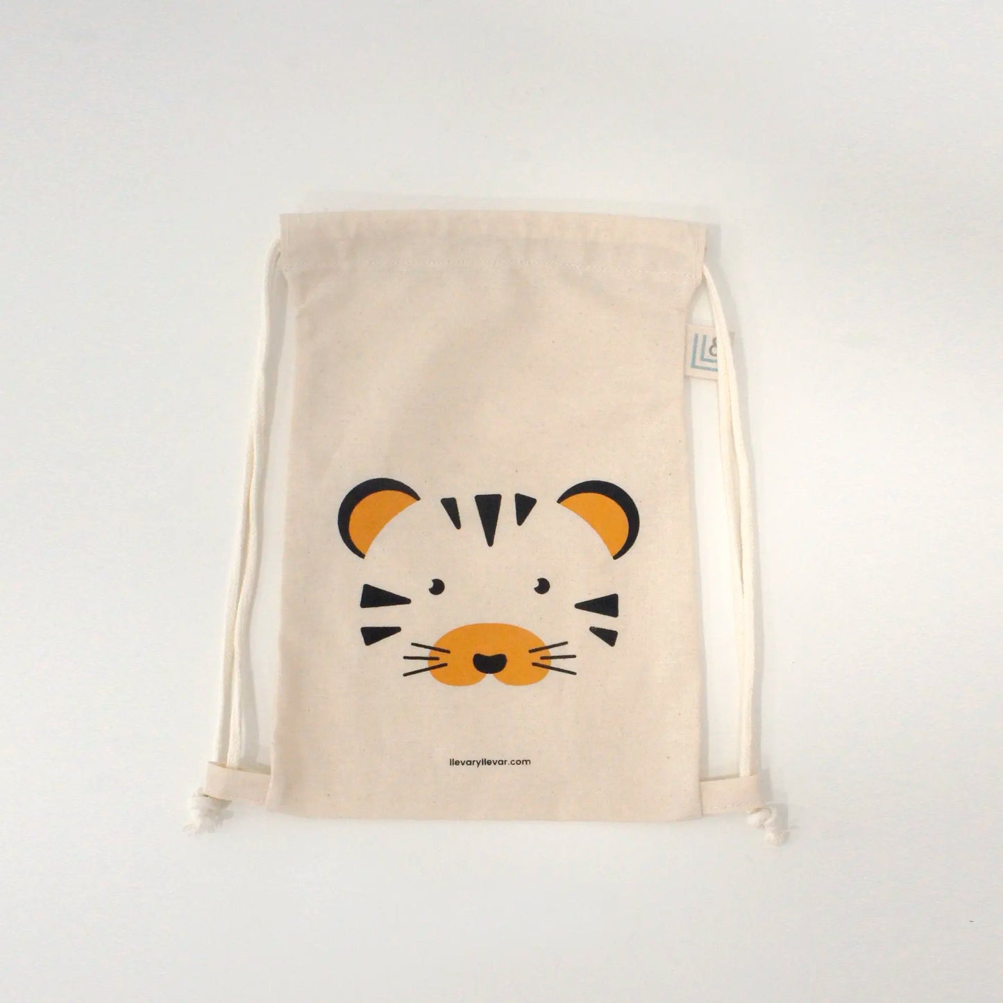 Mochila infantil de tela 100% algodón Tigre