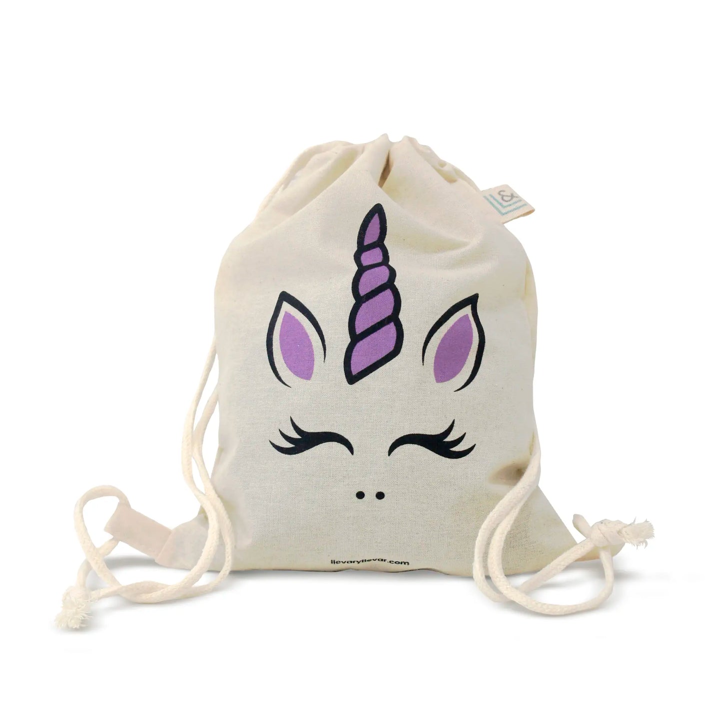 Mochila infantil de tela 100% algodón Unicornio