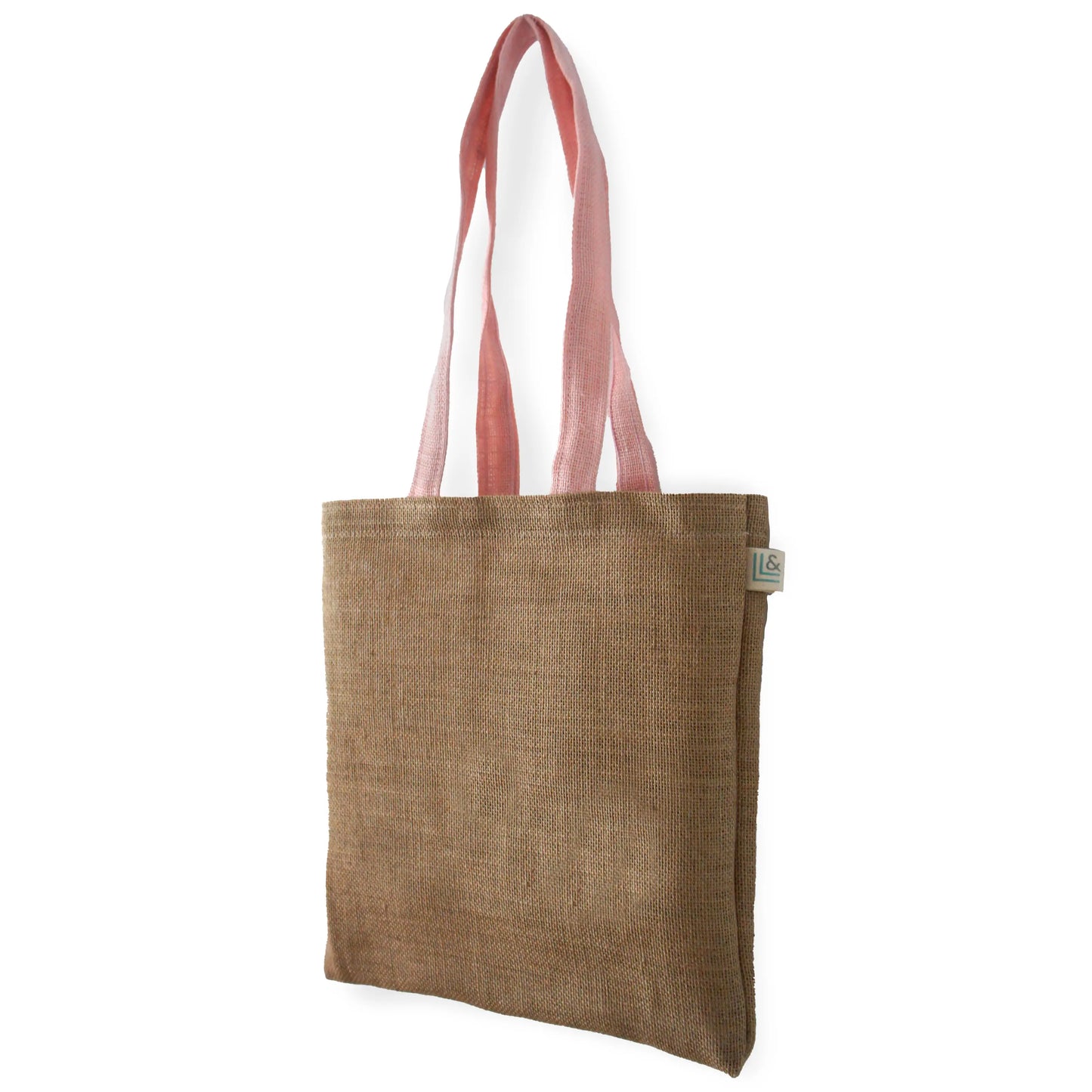 Bolsa de yute 100% con asa en rosa - LLevar & LLevar