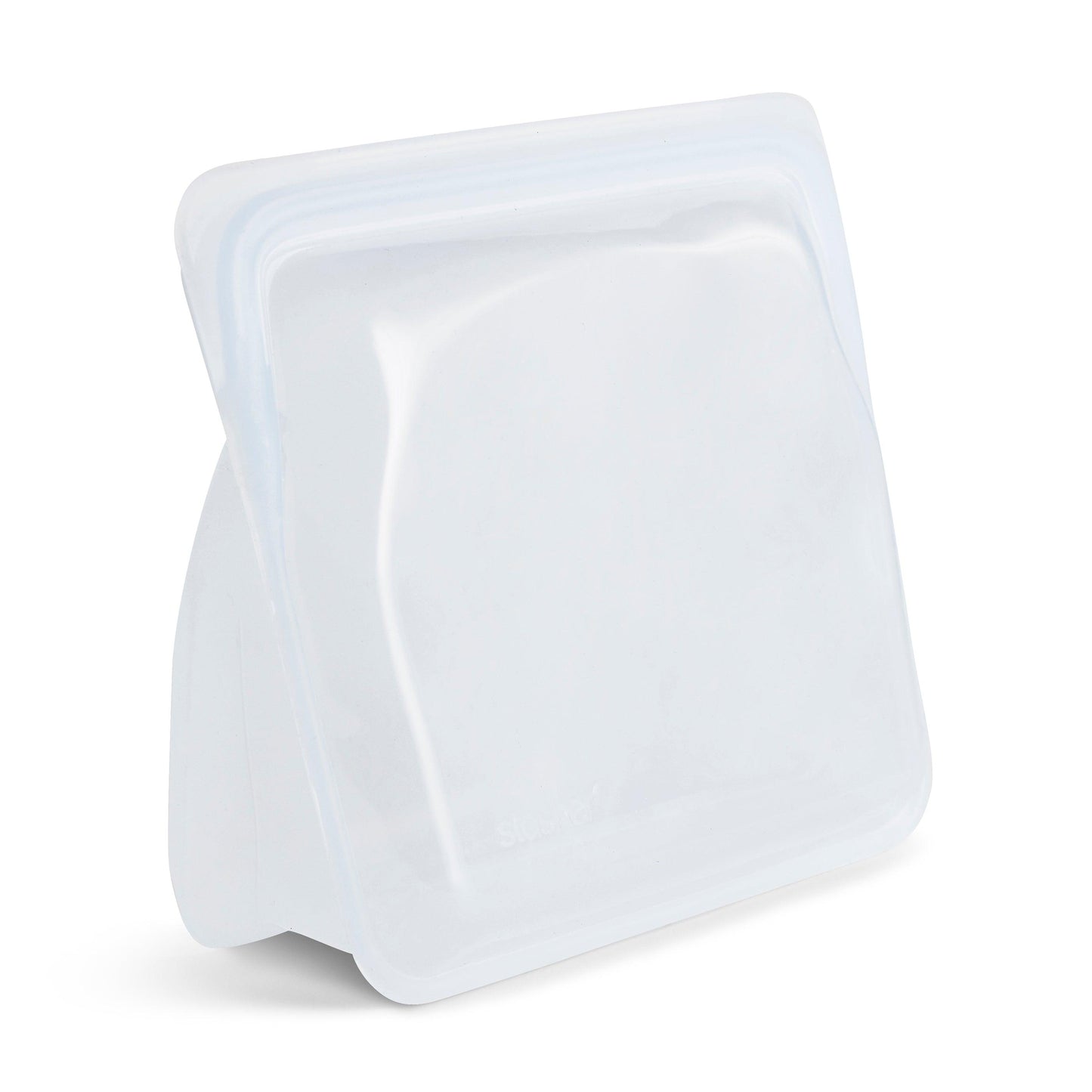 Bolsa de silicona platino mediana con base transparente vacía de Stasher - LLevar & LLevar